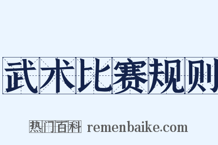 武术比赛规则是什么意思的图片